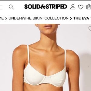 Solid & Striped Size Small Eva Bikini Top in Cream color  Brand New